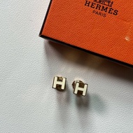 [附原裝盒] HERMES Cage d'H earrings 耳環｜日本中古 Vintage
