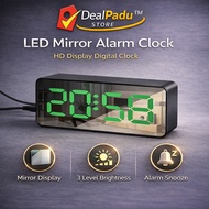 DealPadu LED Mirror Clock Digital Alarm Temperature Display Snooze 12/24H Jam Cermin