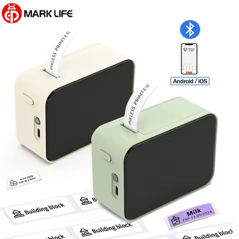 Marklife P15 Portable Thermal Printer Label Printer Thermal Label Maker Portable Inkless Wireless Bl