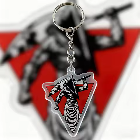 Silent Hill Pyramid Head Acrylic Keychain Red Pyramid Thing Key Ring Horror Video Game Movie Periphe