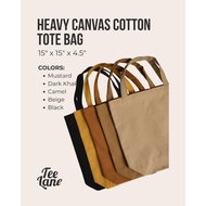 Heavy Canvas Cotton Tote Bag | 15" x 15" x 4.5" | 5 Colors | Custom Print