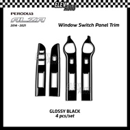 Perodua Alza 2014-2021 Window Switch Panel Trim Carbon Fiber Black Interior Accessories