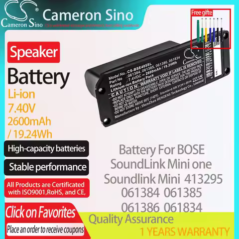 CameronSino Battery for BOSE Soundlink Mini SoundLink Mini One 413295 Fits BOSE 061384 061385 061386