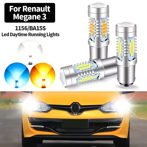 2pcs Canbus No Error LED Daytime Running Light DRL Bulb Lamp P21W BA15S 1156 For Renault Megane 3 20