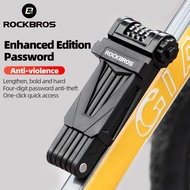 ROCKBROS Bicycle Lock Electric Bicycle Motorcycle MTB Road Bike Lock Fixed Folding Password Lock Anti-theft Bicycle Accessories