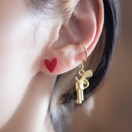 Heart 耳骨夾 / 耳環 / 耳勾 / 耳夾 / 紅