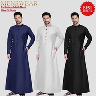 Lelaki Muslim Abaya Arab Thobe Jubah Pakaian Islam Ramadan Jubah Baju Stand Collar Pocket Style – AL DUBAI