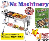 PREMIUM BBQ GRILL SET /Stainless Steel Barbecue BBQ Grill Portable Folding Home or BBQ Set Outdoor C