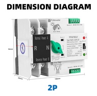 2P 3P 4P Din Rail ATS PV Inverter Dual Power Automatic Transfer Selector Switches Uninterrupted 63A 