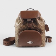 COACH PACE 前口袋馬車LOGO PVC束口後背包(卡其/棕咖 贈原廠專屬防塵袋+品牌提袋)