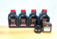 Motul ชุดถ่ายน้ำมันเครื่อง Z800 Z900 Z1000 ZX-10R Motul7000 สังเคราะห์แท้100%พร้อมกรองน้ำมันเครื่องค