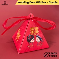 10PCS Small Triangle Wedding Door Empty Gift Box Candy Chocolate Red Chinese Traditional Kiss Couple