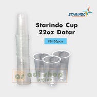 Starindo Flat Plastic Cup 22oz Thickness 9gm 1 Slop Contains 50 cups