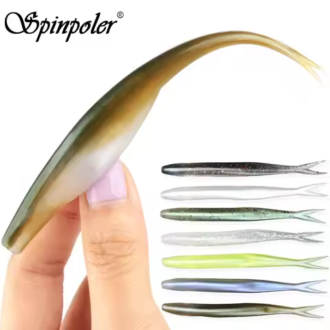 Spinpoler TPR Floating 5”Jerk Bait Shad Minnow Soft Fishing Lure 10x Tough Artificial Bait Split Tai