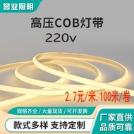 Warm White Light COB Light Strip Patch Outdoor COB Light Strip 10m 220v Waterproof Linear COB Light 