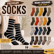 [10 Pairs Long Socks] stokin panjang, pertengahan betis, Working socks for men, casual outdoor wear
