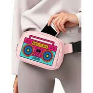 Retro Cassette Tape Print Crossbody Chest Bag, "Back To 80's" Graphic Casual Waist Bag, Lightweight 