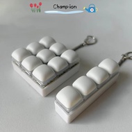 CHAMPIONO Fidget Keychain, DIY Keyboard 3/4/9Keys Finger Keyboard Cap,  Keys Button Steamed Bread Ke