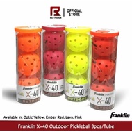 Franklin X-40 Outdoor Pickleball Set of 3 Per Tube Franklin X40 Pickleball Ball