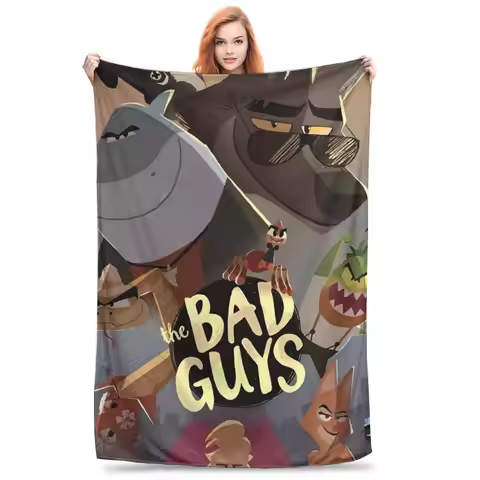 The Bad Guys New Anime Movie Throw Blanket for Couch Soft Fuzzy Plush Blanket 50x60 Inches Multi-siz