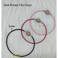 🇲🇾2mm Brown Clip Clasp Waterproof Steel Wire Bracelet