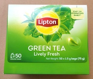 [HỘP 75gram / 50 túi lọc] TRÀ XANH TƯƠI MỚI LIPTON Green Tea Lively Fresh TeaBags