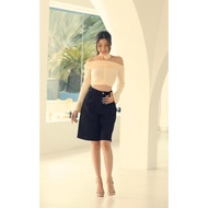 TBY JEANS by Beary กางเกงยีนส์ ขาสั้น 3 ส่วน สีดำ Bermuda Jeans | All Black เอวสูง รุ่น T3149