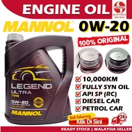 S2U Original Engine Oil Mannol 0W20 Fully Synthetic Proton Perodua Honda Toyota Minyak Enji Hitam Ke