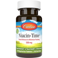 Carlson - Niacin-Time, Time-Release, 500 mg, Vitamin B-3, Metabolisme Kolesterol,,, 50 Tablet