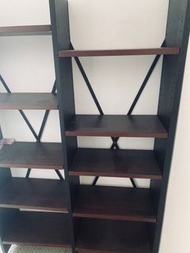 活動層架+胡桃木書桌，接近全新, 非常紮實