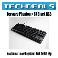 Tecware Phantom+ 87 Black RGB Mechanical Linear Keyboard - Pink Switch 58g