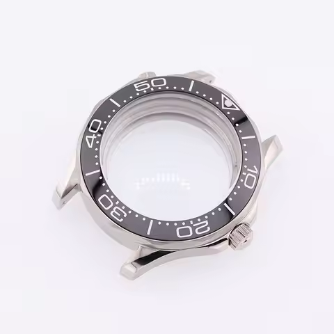42mm Silver Seamaster 300M Mechanical Case for Seiko Mod Modification NH35 NH36 Diving Watch Replace