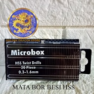 Mata Bor HSS Twist Drill Microbox 20pcs Mata Bor Mini size 0.3-1.6mm