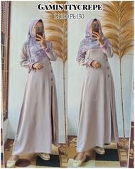 gamis bahan ity crepe polos/gamis ayla/gamis ity crepe ori/gamis bahan ity crepe ori kombinasi/gamis