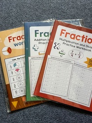 Fraction Workbook Set Fraction Addition Subtraction Multiplication Division Practice Workbook 分数练习册