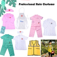 Kid Doctors Costume Boys Girls Research Scientist Engineer Chef's Apron Veterinary Cosplay Costume