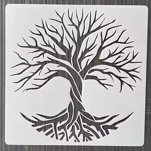 1Pcs 15*15Cm Tree Template DIY Layering Stencils Wall Painting Furniture Scrapbook Coloring Embossin