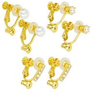 【Direct From Japan】Earring converter screw type horizontal rhinestone pearl gold silver