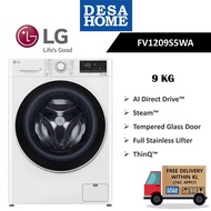 (FOC SHIPPING WITHIN KL) LG FV1209S5WA  9KG AI DIRECT DRIVE AND STEAM FRONT LOAD WASHER