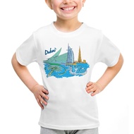 Kaos Baju Tshirt Anak Distro Dubai Combed 20s Putih
