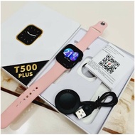 Jam tangan Smartwatch T500+ Plus Cowok Cewek Strap Rubber Fungsi