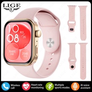 LIGE | LIGE Ultra Smart Watch 3 Straps Men Women AMOLED Heart Rate Bluetooth Call Sports Fitness Wat