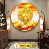 Tranh Tráng Gương Pha Lê Tròn CHÂN THIỆN MỸ Tranh Phật Treo Tường Phật Thích Ca TG-T1-1108