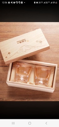 麒麟 富士山杯 櫻花 玻璃杯 春，夏，秋，冬，一套