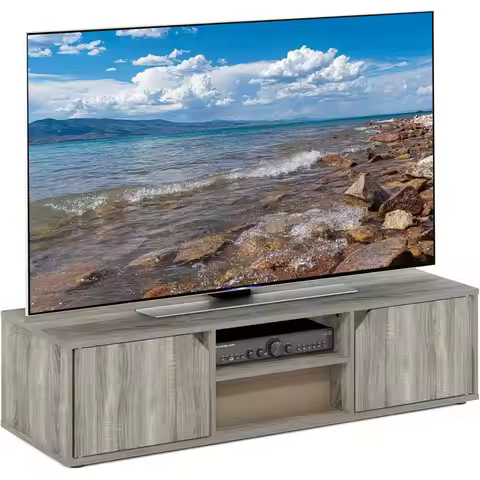 Classic 55-Inch TV Stand in Rich Oak Finish