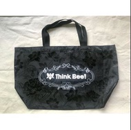 日本 Think Bee 黑白暗花帆布 大容量 橫型 手挽袋