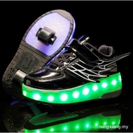 73RD HBCZ ISXH Heelys Wing Single-Wheel LED Shoes Kids Luminous Shoes Youth Pulley Sports Shoes Snea