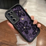 HITAM Casing HP OPPO Reno 5 OPPO Reno 5K Case Beautiful Black Flower Pattern Protective Case New Soft Silicone Cellphone Case Two Person Protective Case Softcase