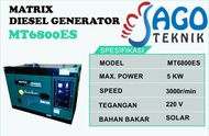 ready genset diesel silent 5000 watt / generator solar matrix super