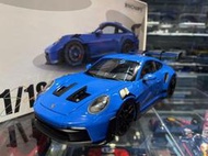 吉華＠ 1/18 Minichamps Porsche 911 (992) GT3 RS 2022 藍色配黑色輪殼